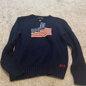 Polo by Ralph Lauren Navy Flag Sweater NWT XL